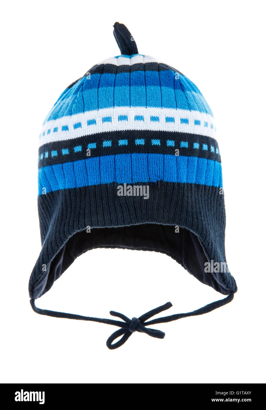 Bambini Cappello invernale isolato su uno sfondo bianco. Foto Stock