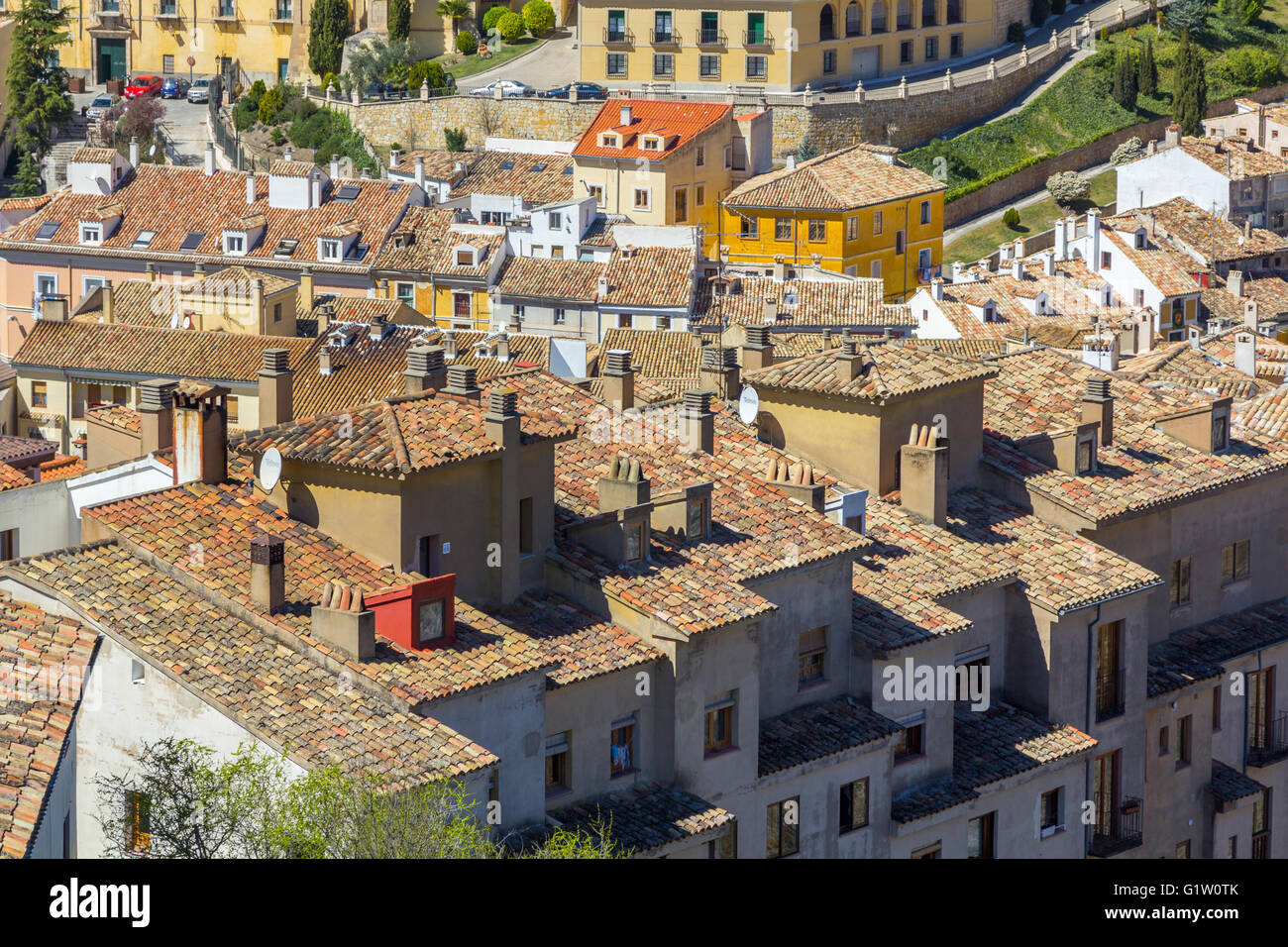Vista aerea della città monumentale di Cuenca, Spagna Foto Stock
