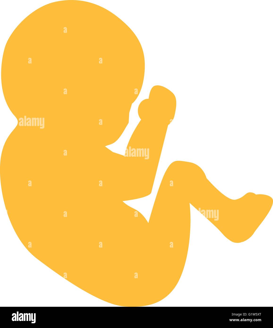 Baby embrione silhouette Illustrazione Vettoriale