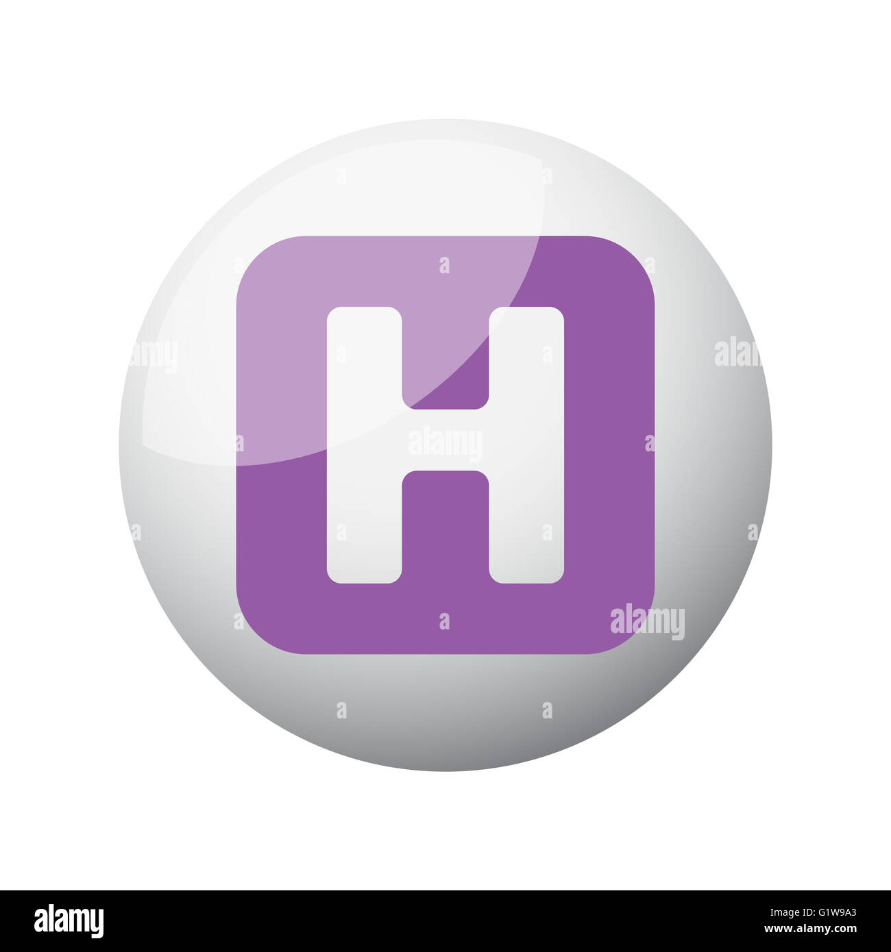 Appartamento Viola piattaforma elicottero icona sul 3d sfera Foto Stock