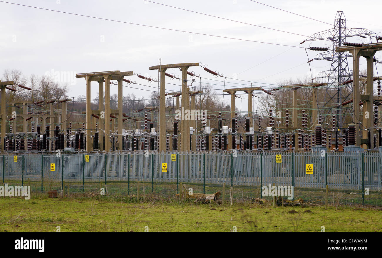 Elettricità stazione secondaria in Trowse, Norwich. Foto Stock