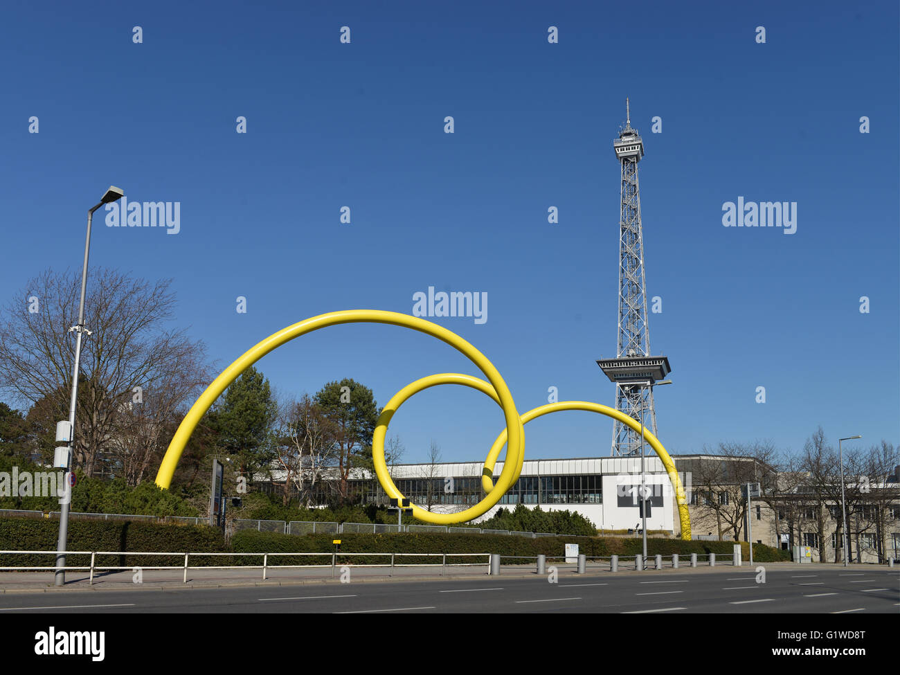 Kunstwerk Ursula Sax, Looping 1992, Funkturm, Messedamm, Charlottenburg di Berlino, Deutschland Foto Stock