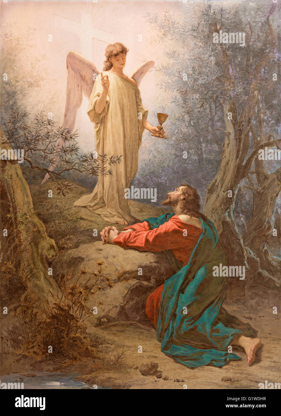 Roma, Italia - 11 Marzo 2016: la pittura Cristo nel Giardino del Getsemani di Francesco Grandi (1879) Foto Stock