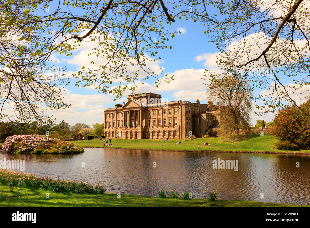 Lyme Hall inglese storica dimora signorile e parco nel Cheshire, Inghilterra. Foto Stock
