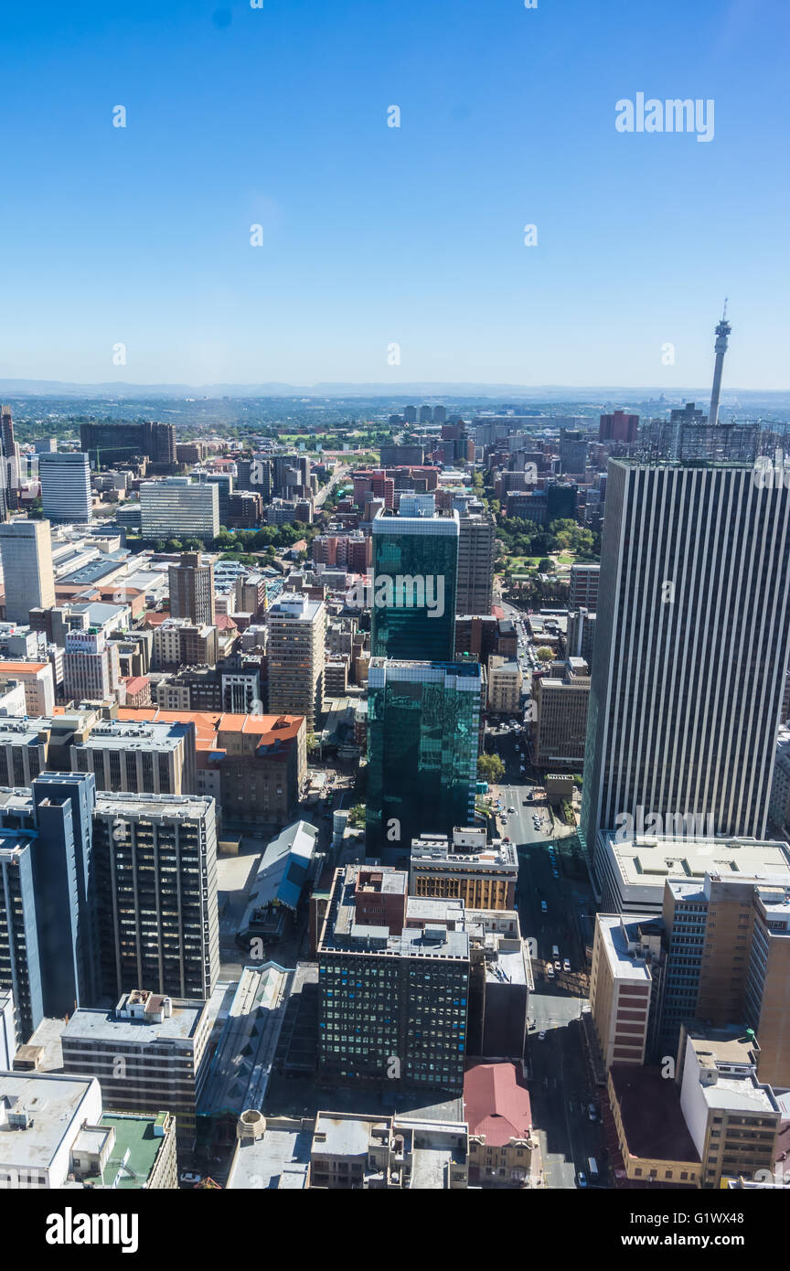 La dichiarazione di Johannesburg sullo skyline della città Foto Stock