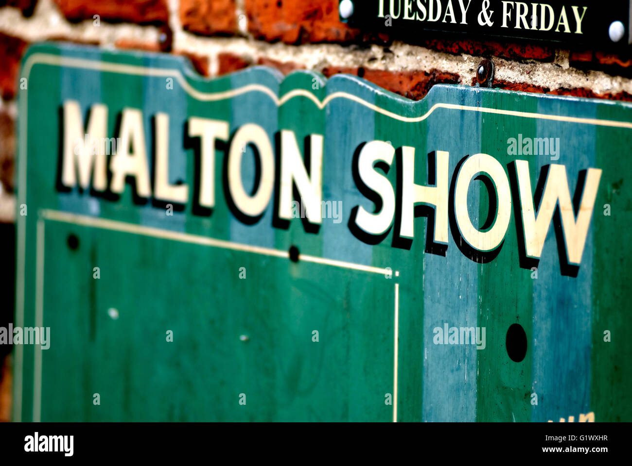 Malton Visualizza segno / segno di smalto Foto Stock