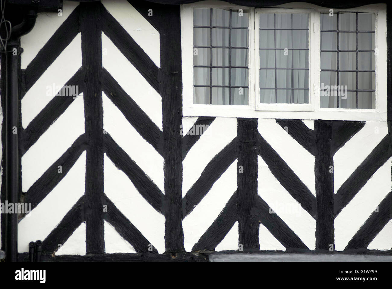 Croce edificio con travi di legno, Helmsley, North Yorkshire Foto Stock