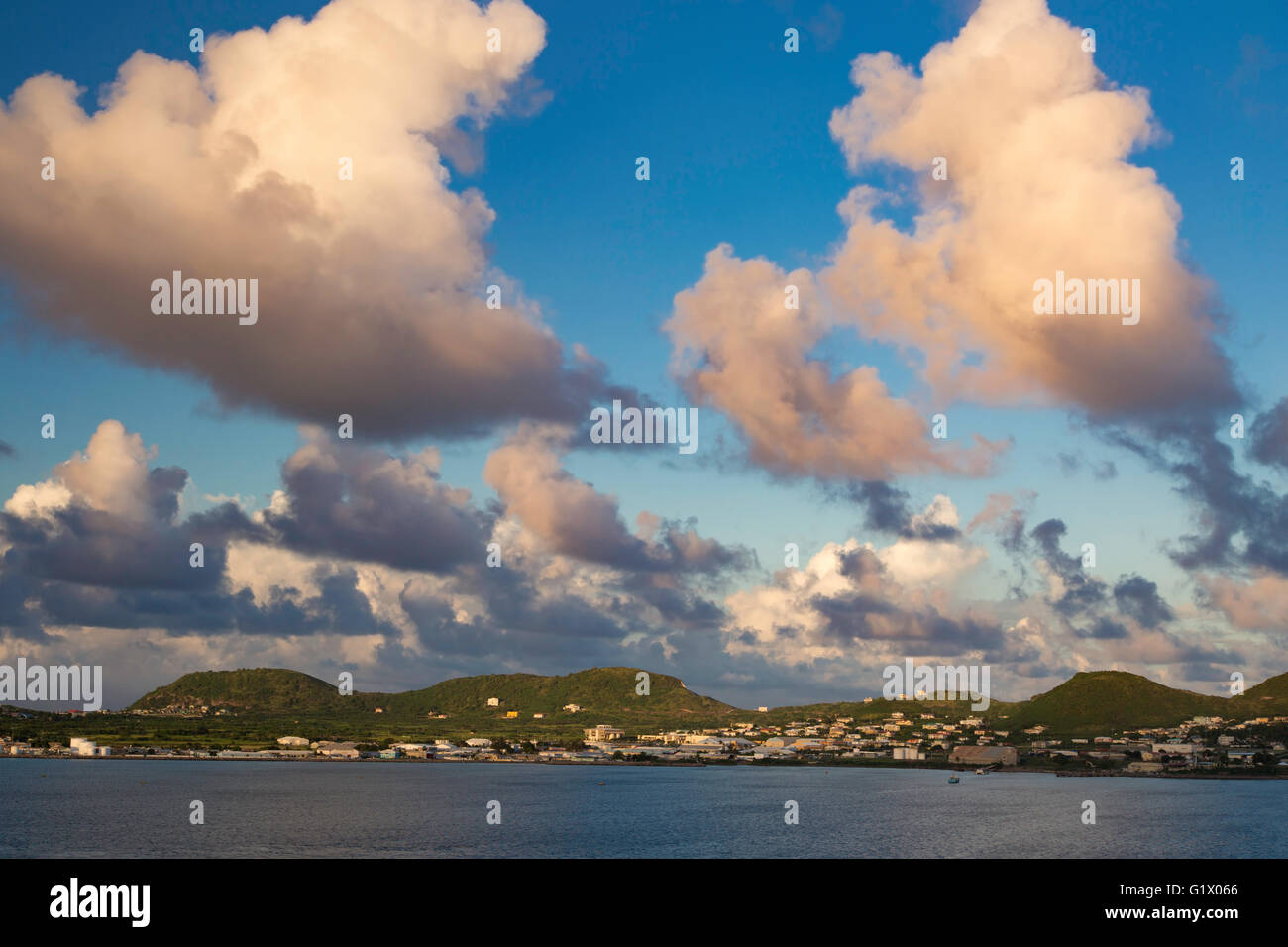 Sunset over, St Kitts, West Indies Foto Stock