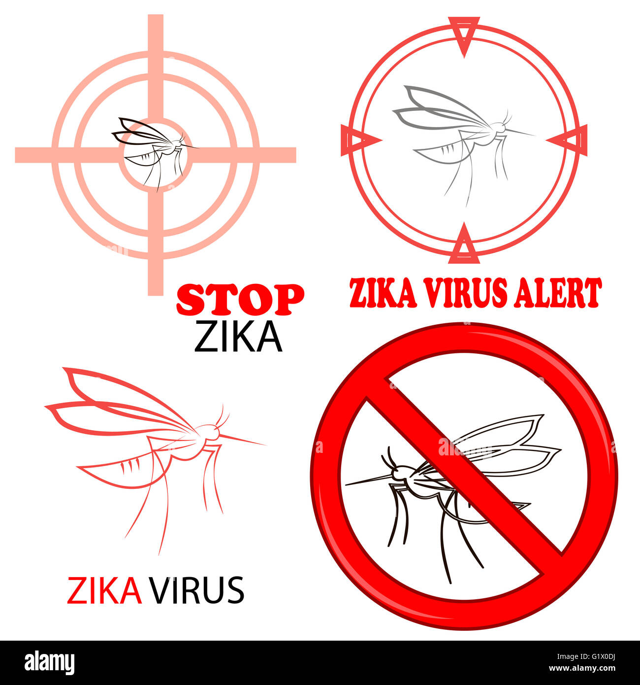 Zika segno del virus isolato Foto Stock