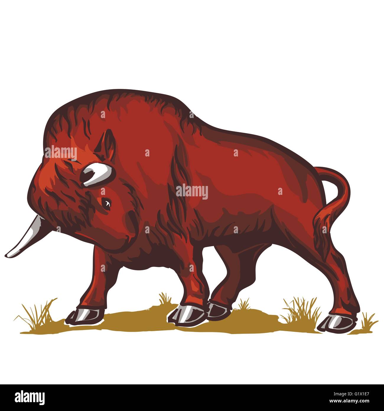 Buffalo bull bison Illustrazione Vettoriale