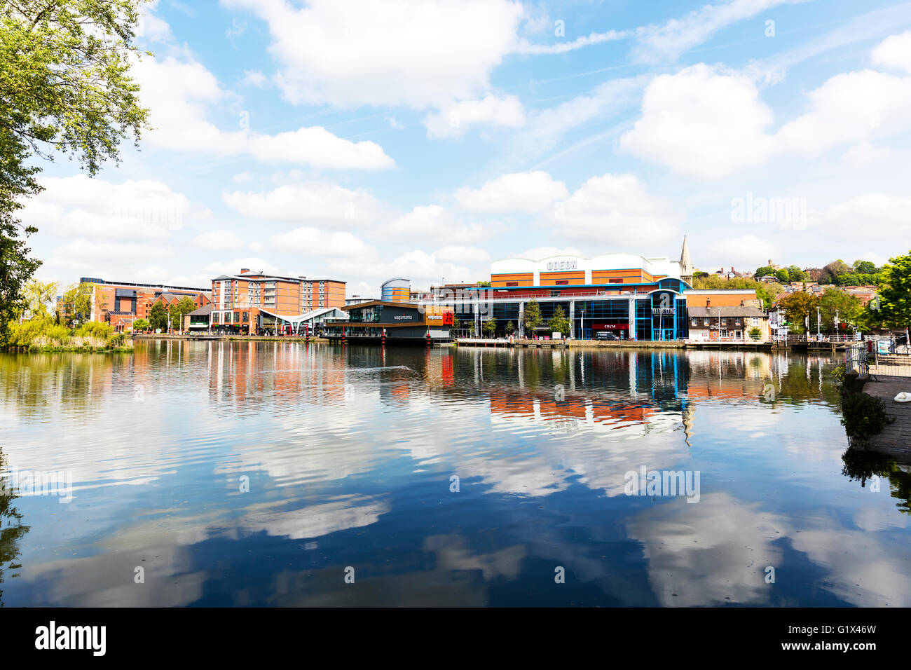 Lincoln UK Brayford Pool Waterfront Shops Città Lincolnshire England Regno Unito Lincoln City Lincolnshire UK città inglesi un Foto Stock