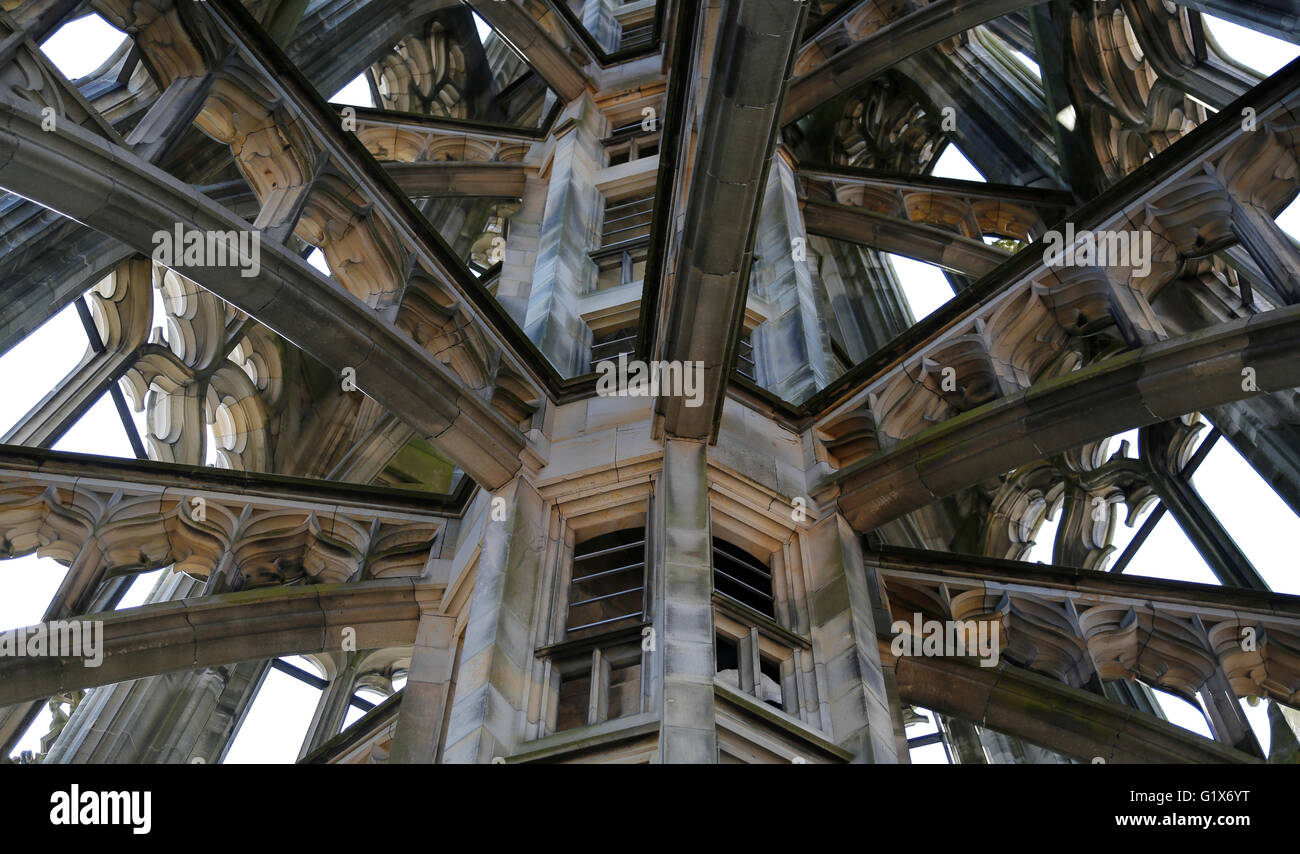 Cattedrale di Ulm, West Tower all'interno di una scalinata per il punto panoramico più alto, Ulm, Baden-Württemberg, Germania Foto Stock