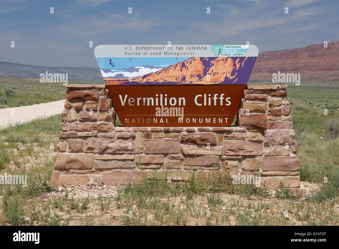 Segno Vermiglio scogliere Monumento nazionale sulla autostrada 89A, Arizona, Stati Uniti d'America Foto Stock