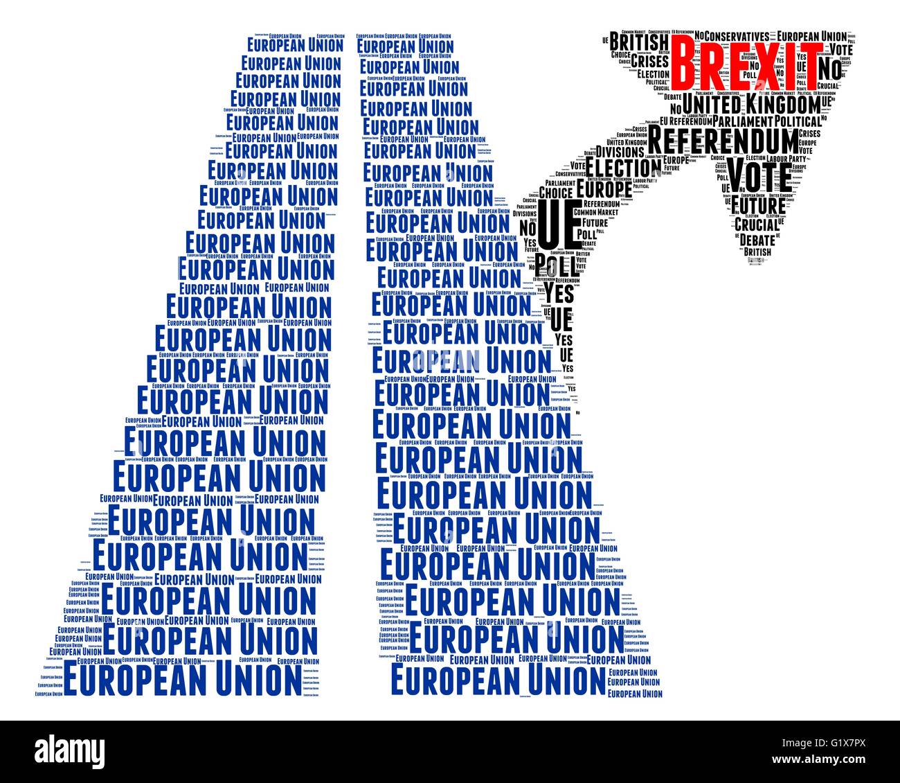 Parola Brexit concetto di cloud Foto Stock