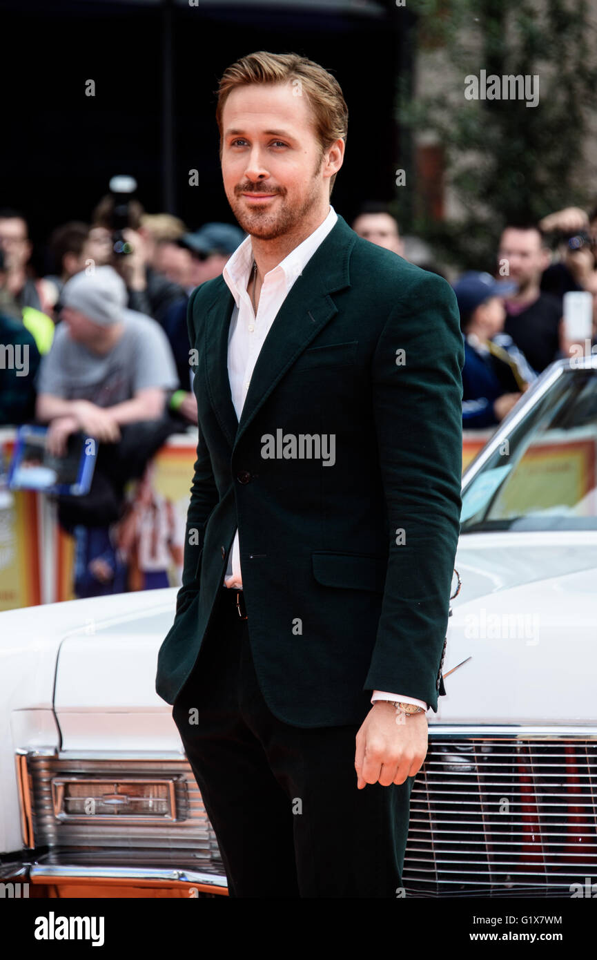 Ryan Gosling presso la UK premiere del nice guys Foto Stock