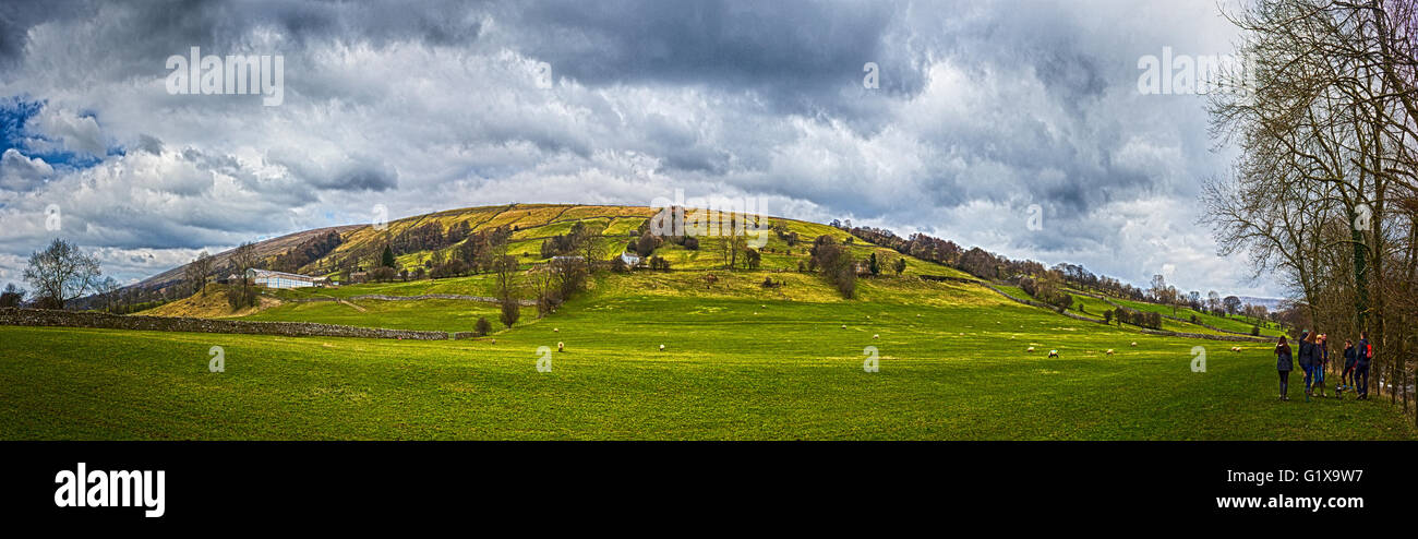 Dentdale, North Yorkshire Dales, Inghilterra. Vista panoramica. Foto Stock