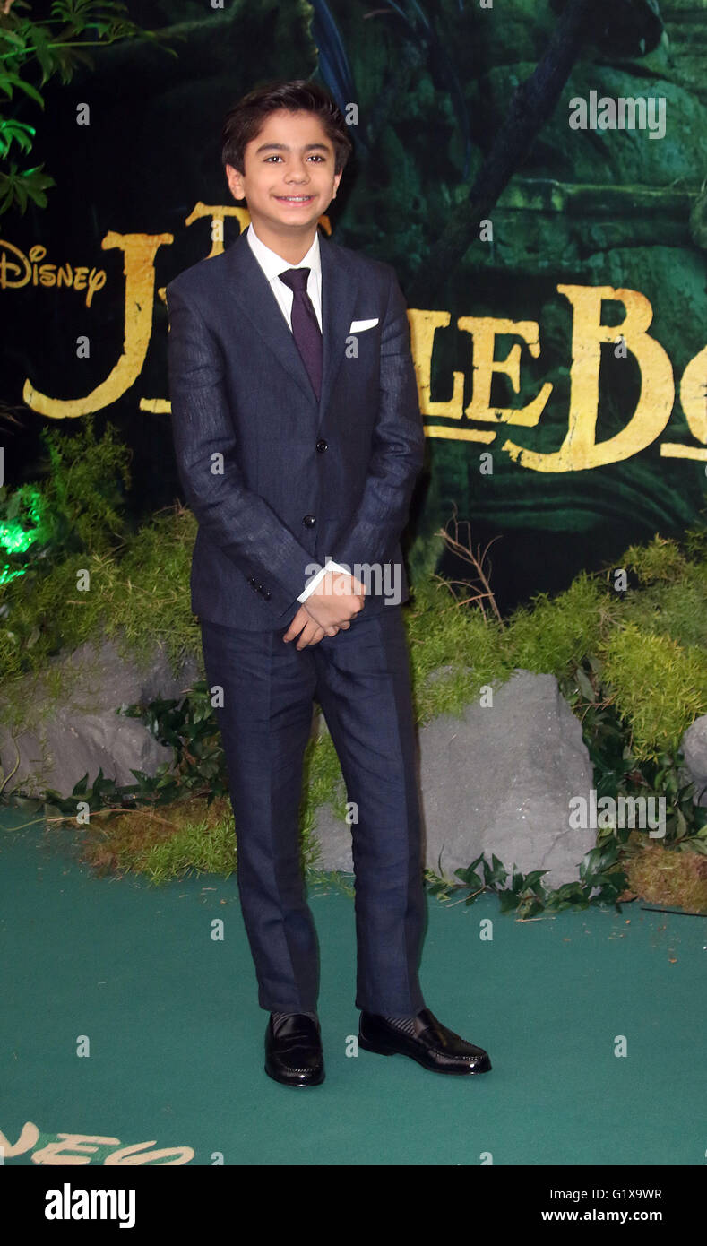 Aprile 11, 2016 - Neel Sethi frequentando il Libro della Giungla Premiere europeo al BFI Imax a Londra, Regno Unito. Foto Stock