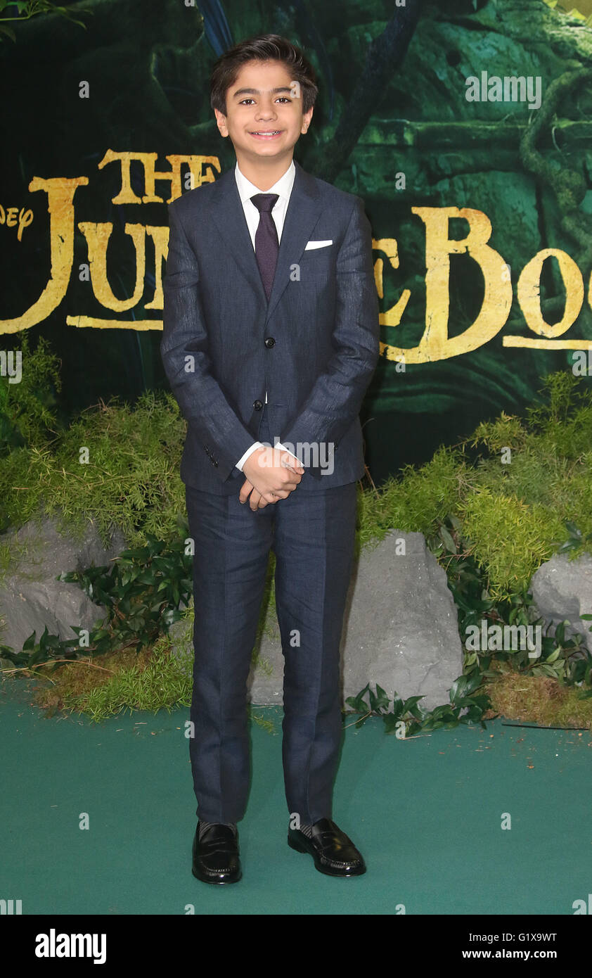 Aprile 11, 2016 - Neel Sethi frequentando il Libro della Giungla Premiere europeo al BFI Imax a Londra, Regno Unito. Foto Stock