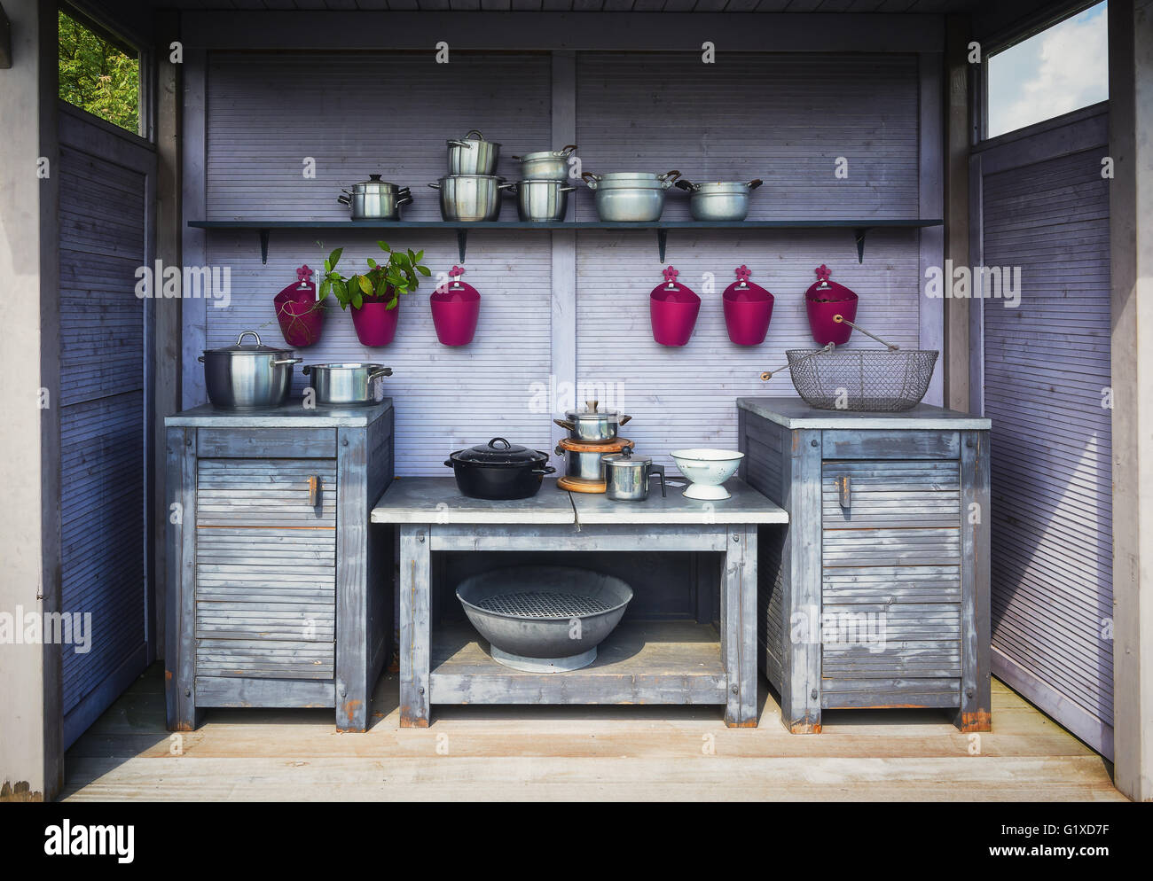 Cucina all'aperto Foto Stock