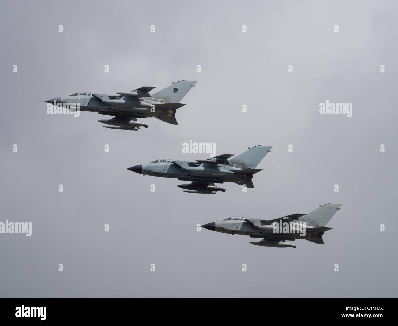 3 Tornado jet fighters in volo Foto Stock