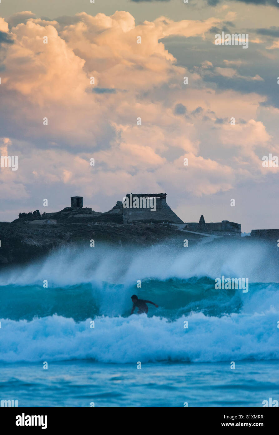 Isla de la Palomas, Tarifa, Costa de la Luz, Cadice, Andalusia, Spagna meridionale. Foto Stock