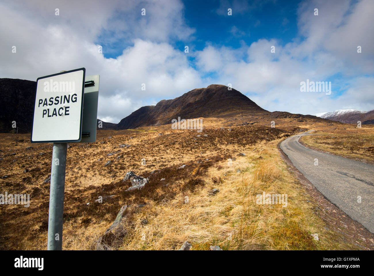 Passante posto sul Bealach na Bà (Pass del bestiame) sulla penisola di Applecross, Wester Ross Scotland Regno Unito Foto Stock