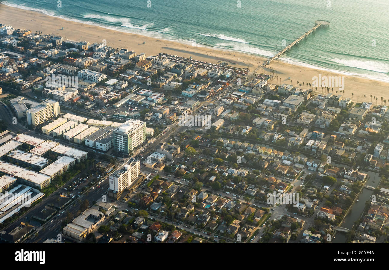 La spiaggia di Venezia, spiaggia di sabbia Marina del Rey, Contea di Los Angeles, California, Stati Uniti d'America Foto Stock