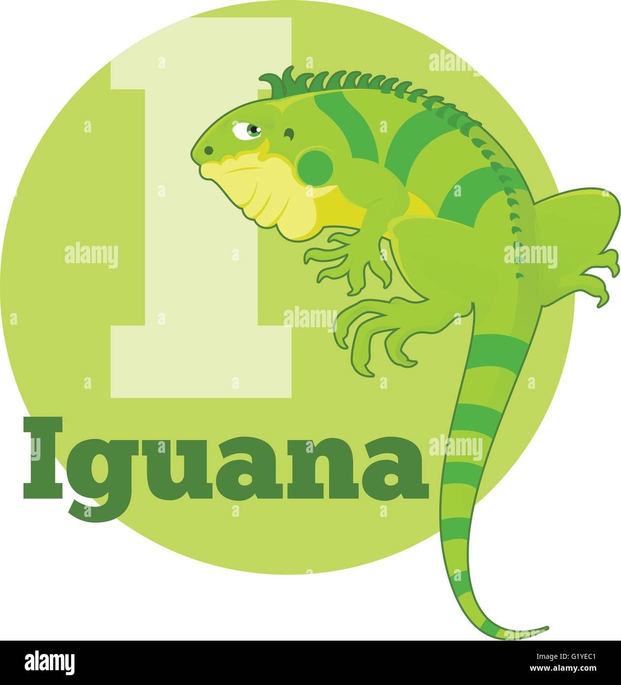 ABC Cartoon Iguana Illustrazione Vettoriale