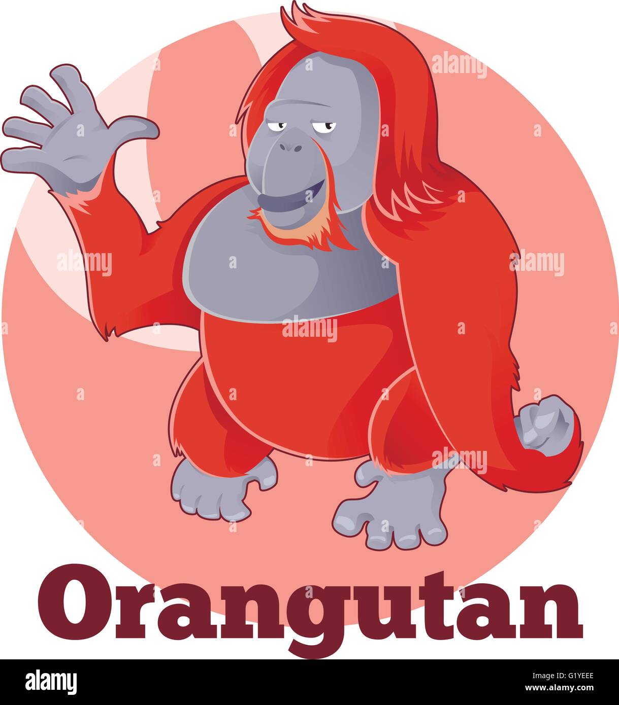 ABC Orangutan Cartoon Illustrazione Vettoriale