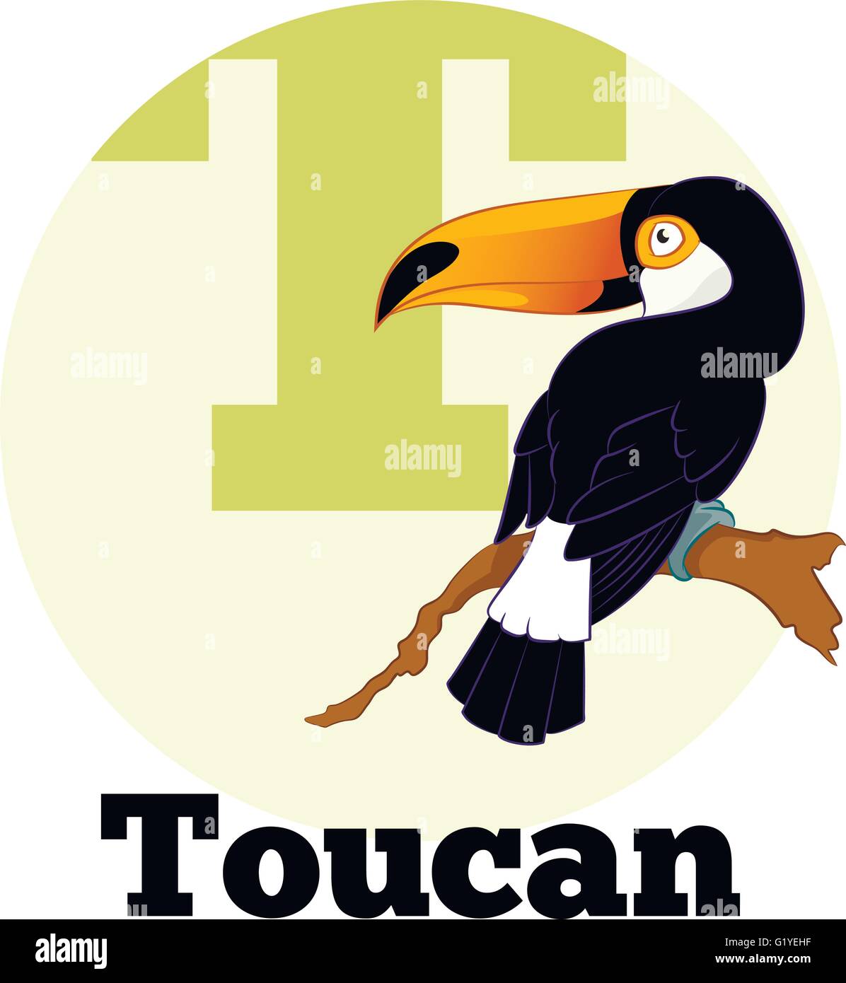 ABC Cartoon Toucan Illustrazione Vettoriale