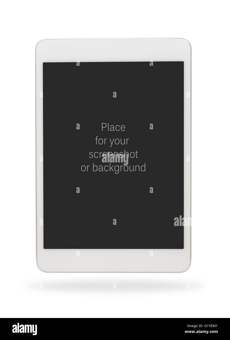 Bianco Tablet computer isolati su sfondo bianco Foto Stock