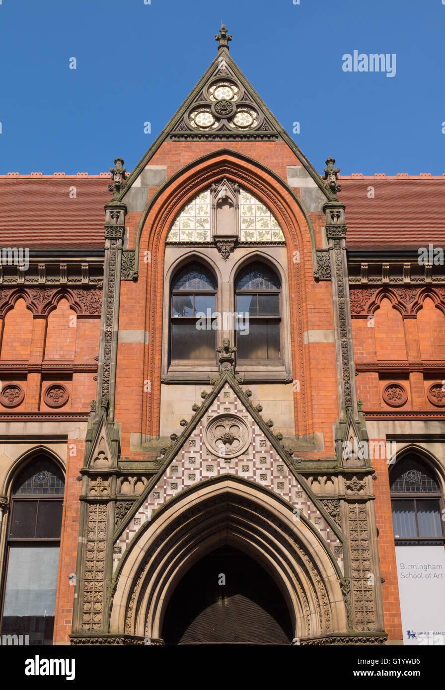 Dettaglio di stile gotico veneziano di Birmingham School of Art, REGNO UNITO Foto Stock