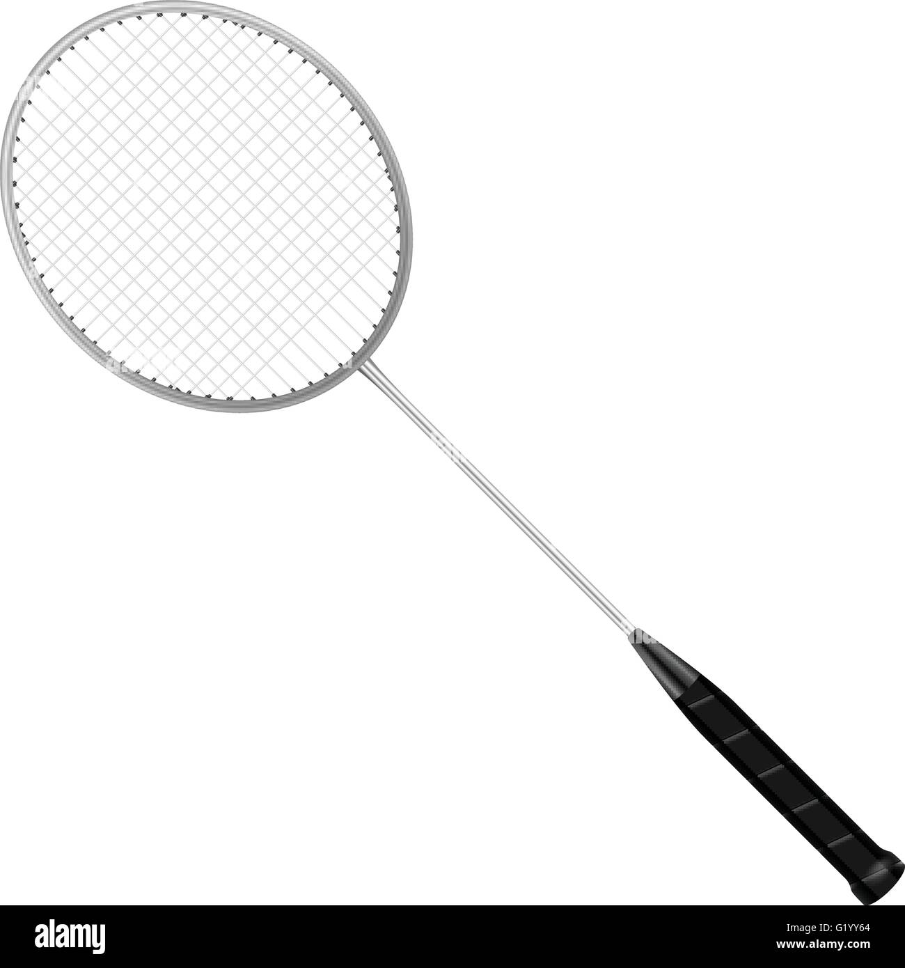Badminton racchetta su uno sfondo bianco. Illustrazione Vettoriale