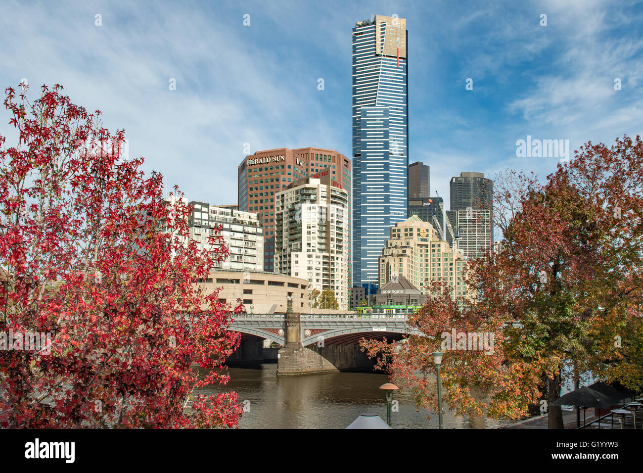 Southbank da Princes a piedi, Melbourne, Victoria, Australia Foto Stock