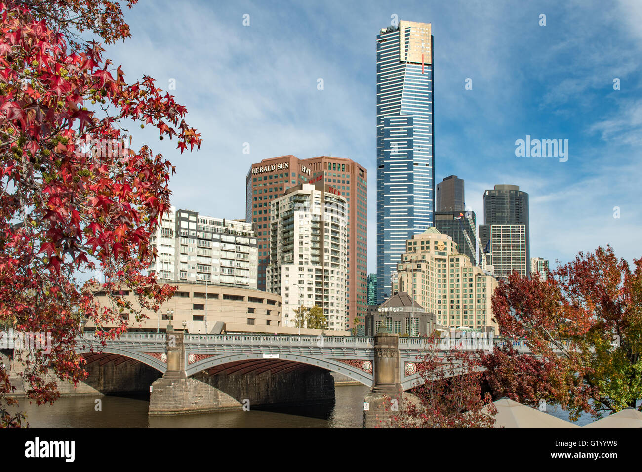 Southbank da Princes a piedi, Melbourne, Victoria, Australia Foto Stock