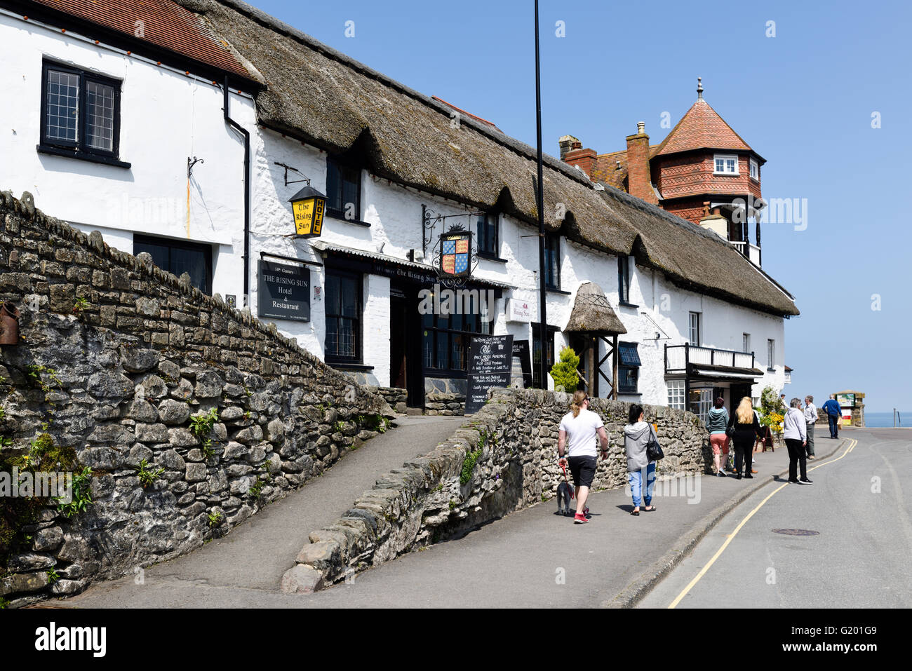 Lynmouth villaggio sul mare nel Devon, Inghilterra,UK.Hotel . Foto Stock
