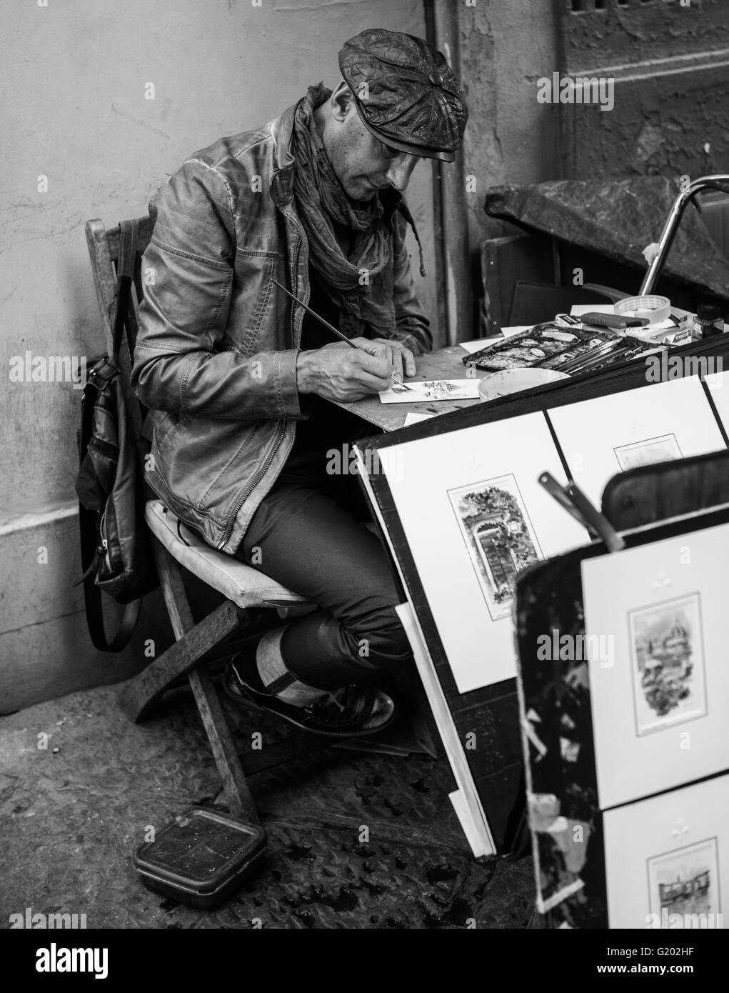 Italiano artista di strada Foto Stock