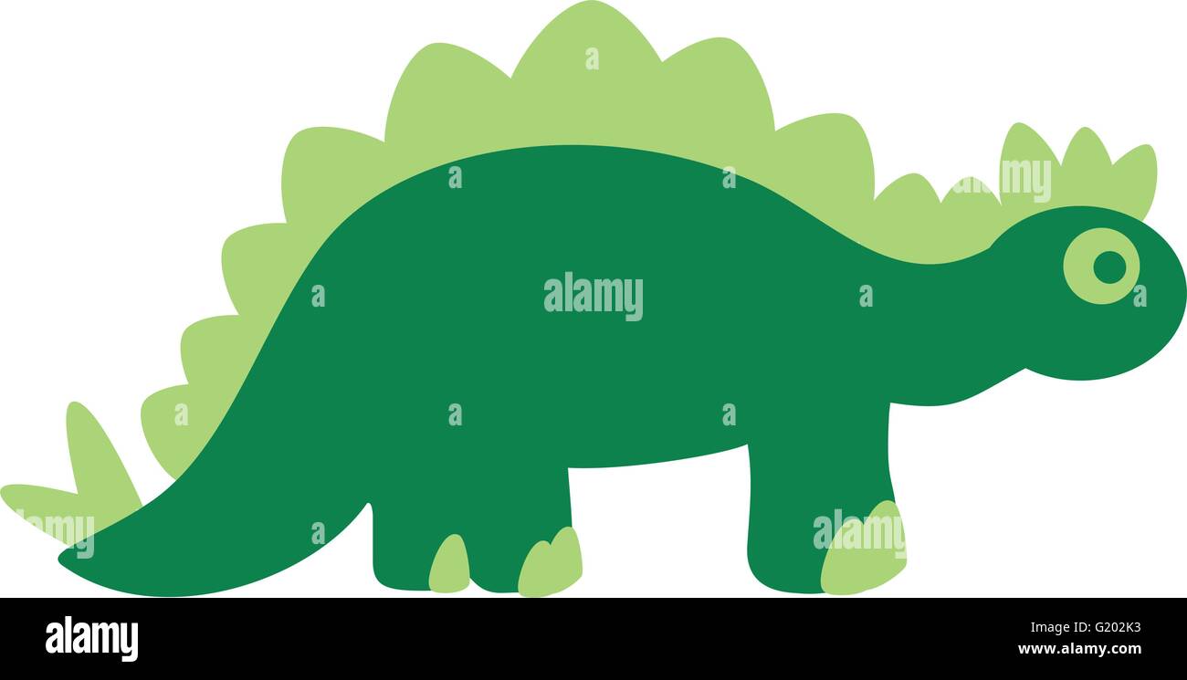 Carino dinosauro verde Illustrazione Vettoriale