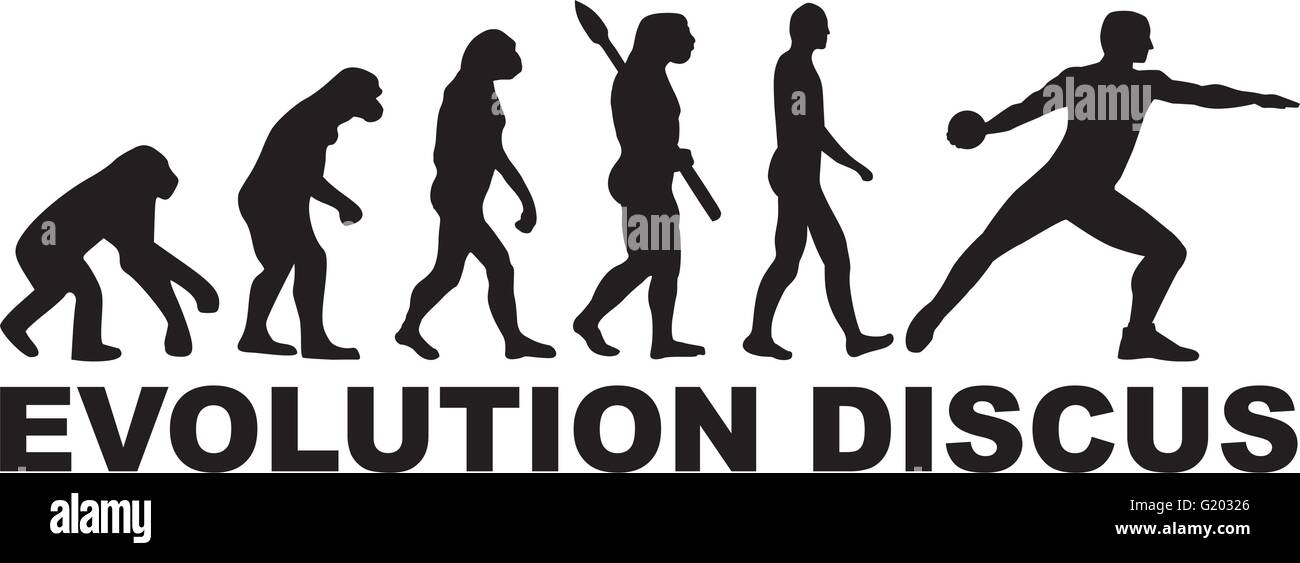 Evoluzione discus throw Illustrazione Vettoriale