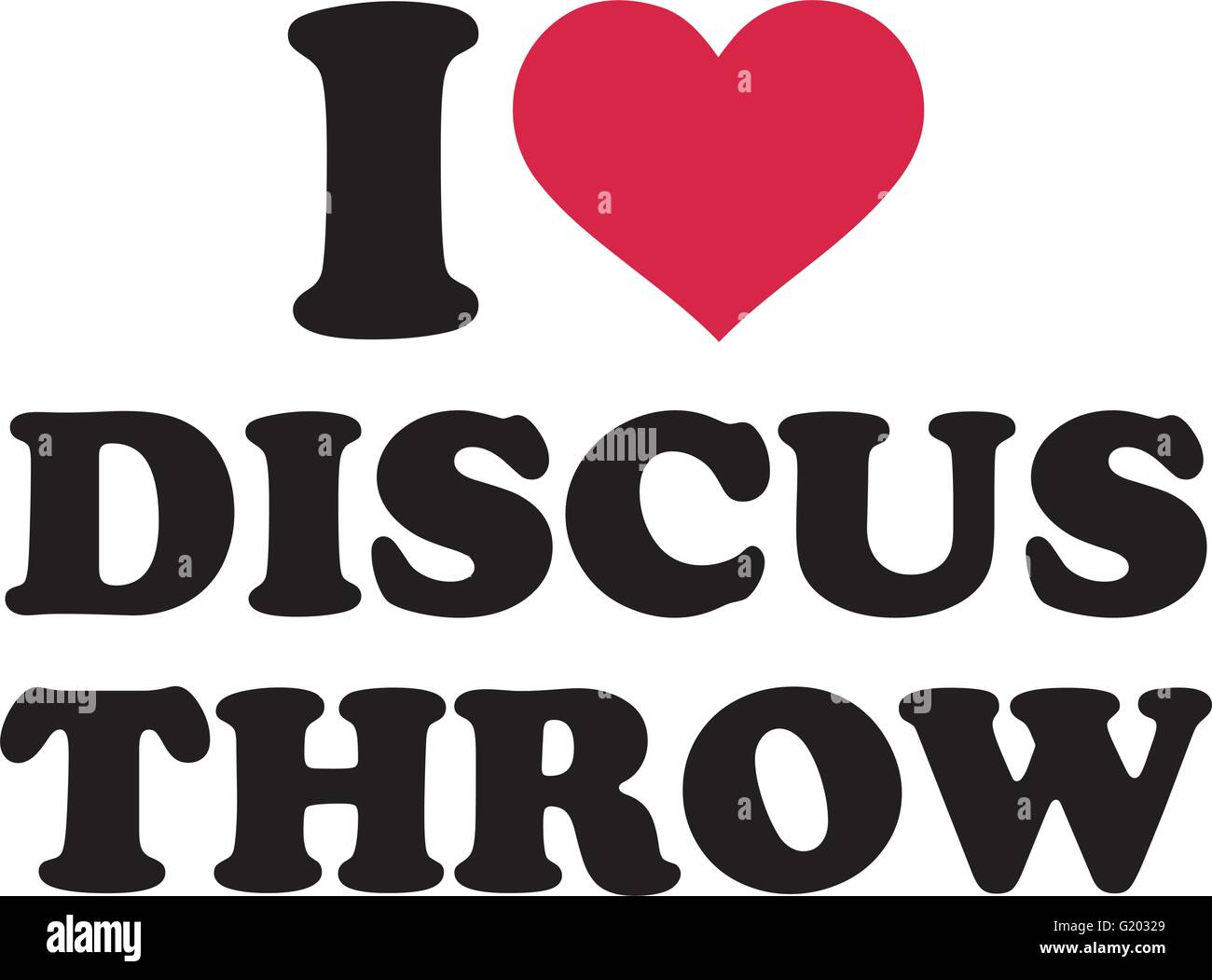 Io amo il discus throw Illustrazione Vettoriale
