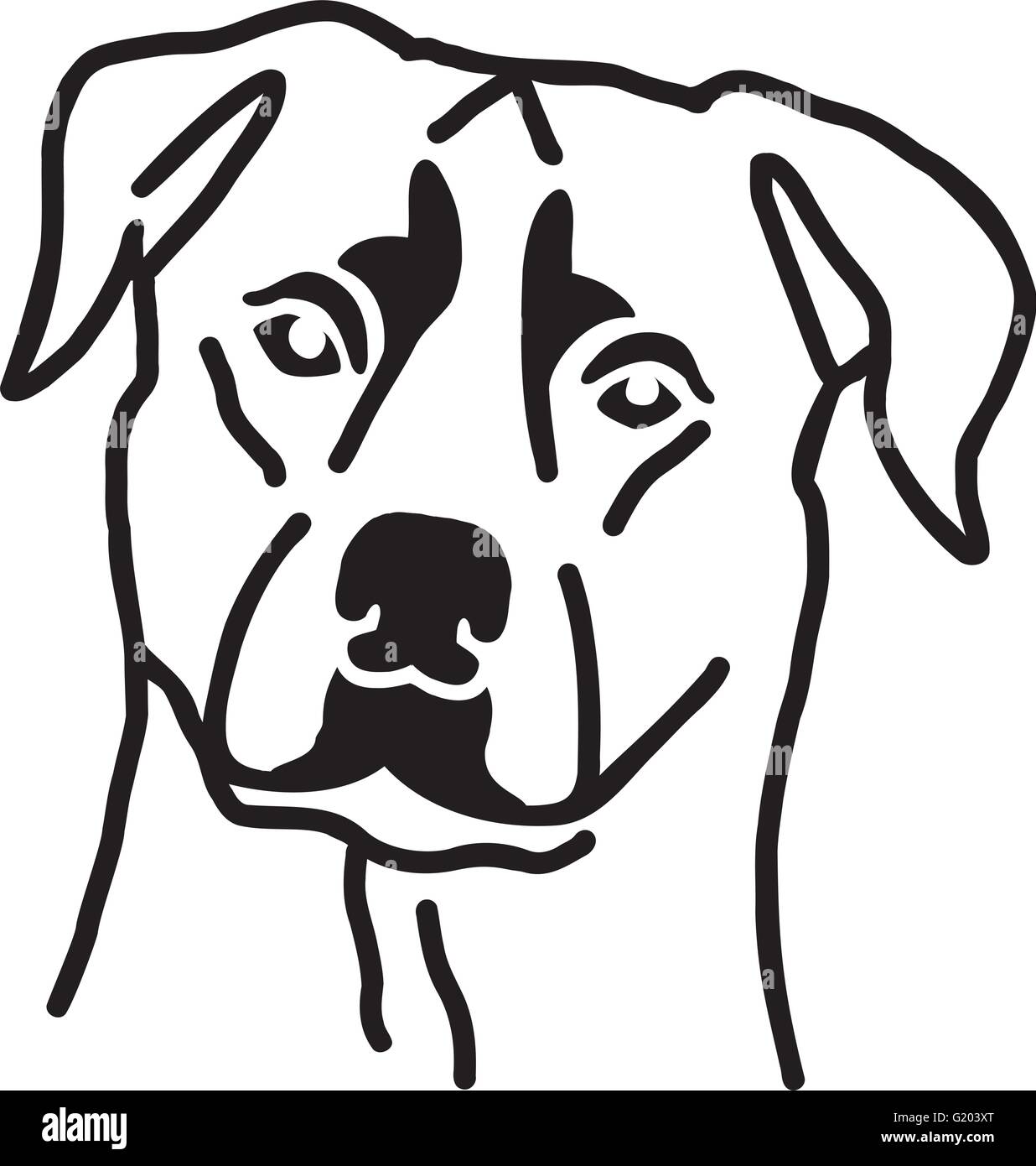 Testa di Rottweiler Illustrazione Vettoriale