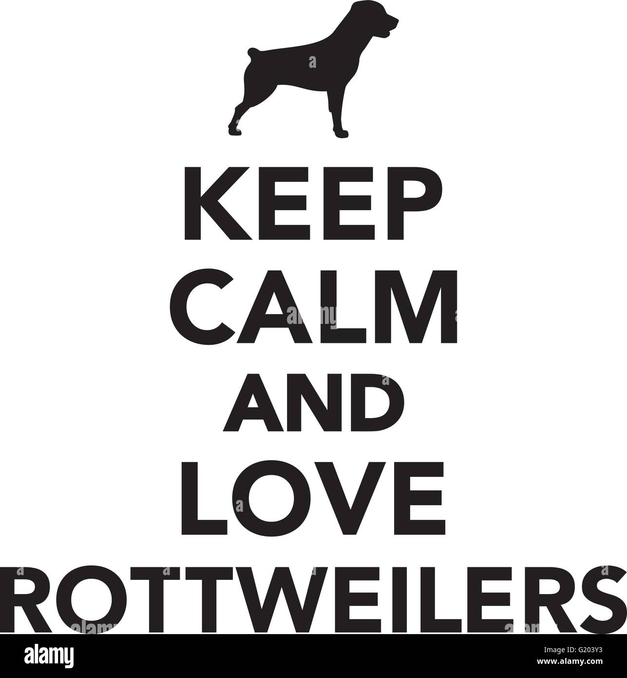 Mantenere la calma e di amore Rottweiler Illustrazione Vettoriale
