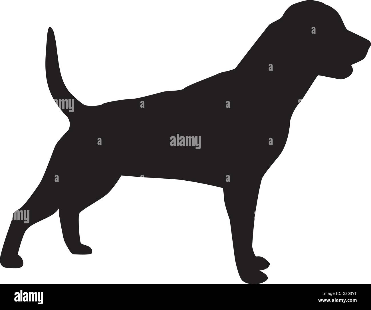 Rottweiler cane silhouette Illustrazione Vettoriale