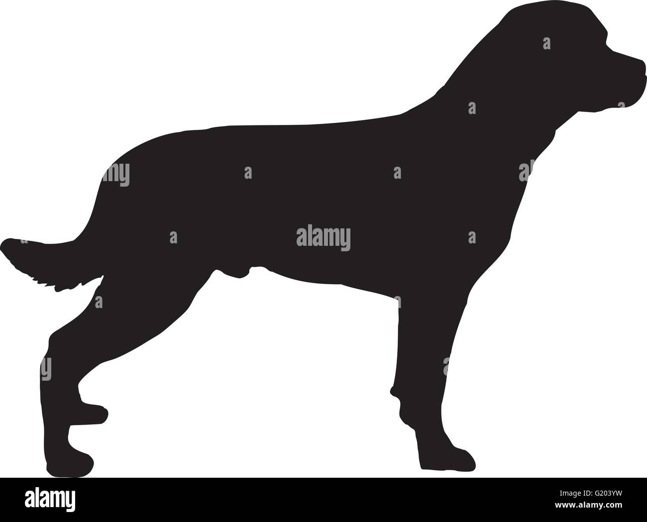 Rottweiler silhouette Illustrazione Vettoriale