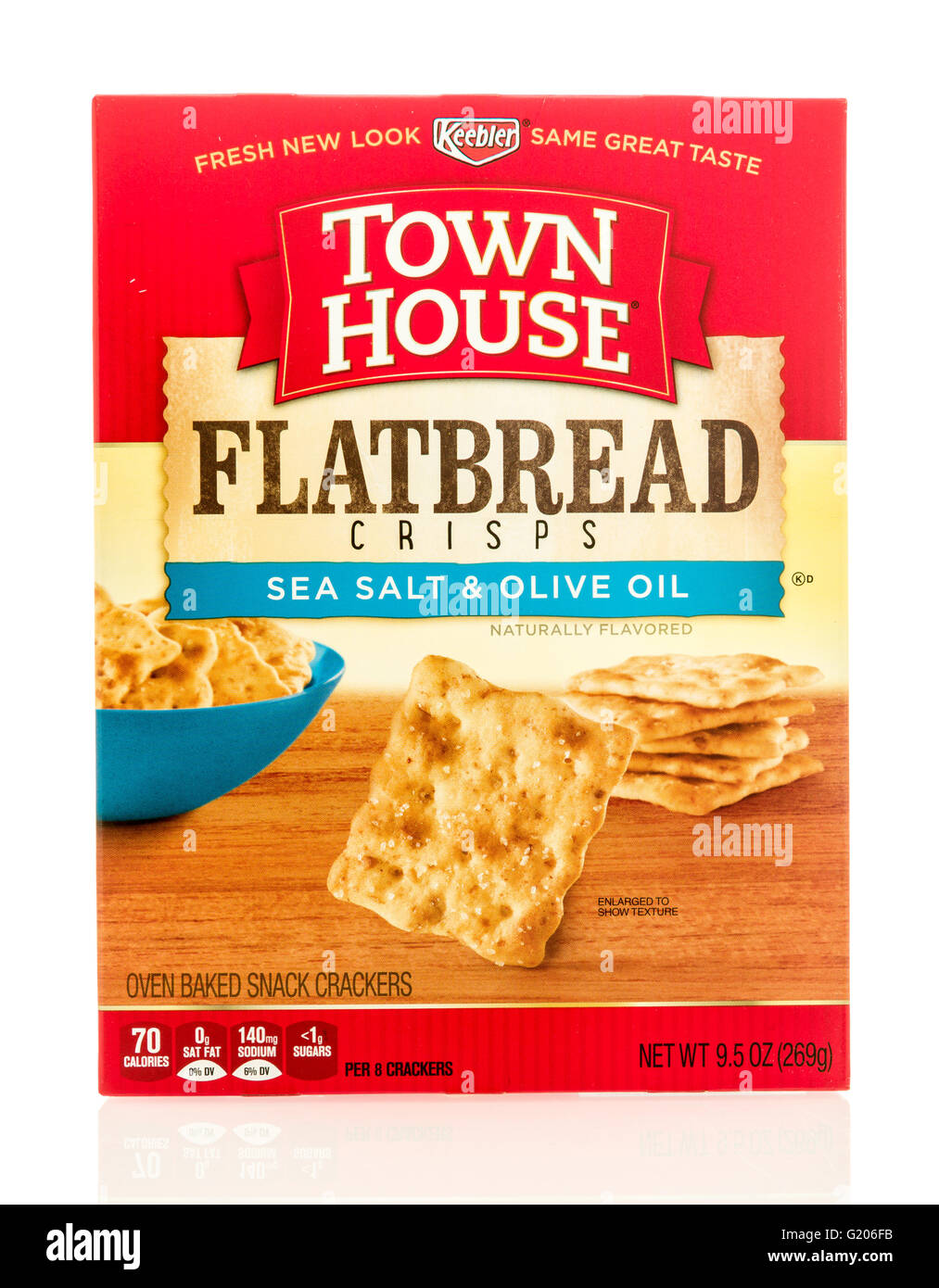 Winneconne, WI - 19 Maggio 2016: casella di Keebler town house flatbread cracker isolato su un background Foto Stock