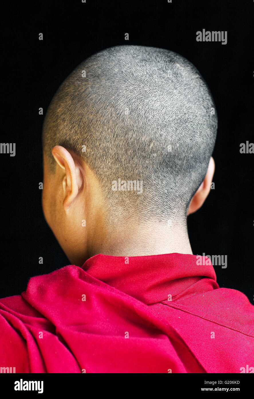 Ritratto di una monaca tibetana/Monaco. Mcleod Ganj,Dharamsala,l'India Foto Stock