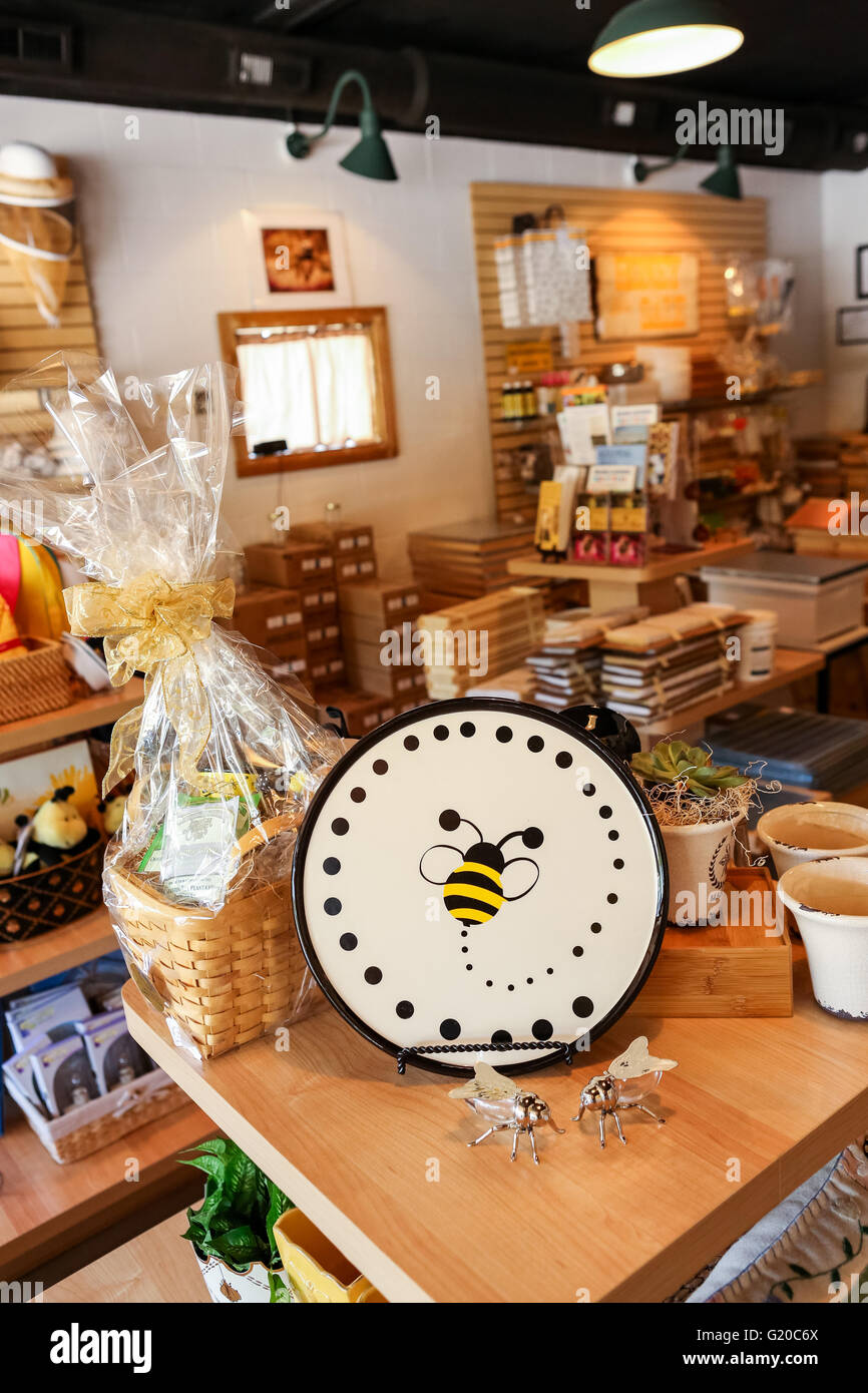 L'apicoltura fornisce al Carolina Honey Bee company store di Travelers Rest nei pressi di Greenville nella Carolina del Sud. Foto Stock