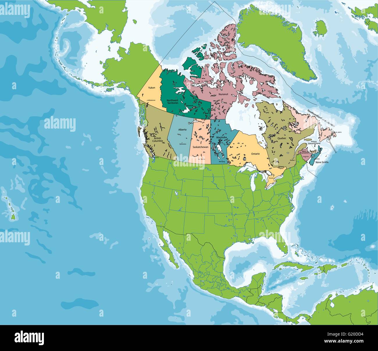 Mappa del Canada Illustrazione Vettoriale