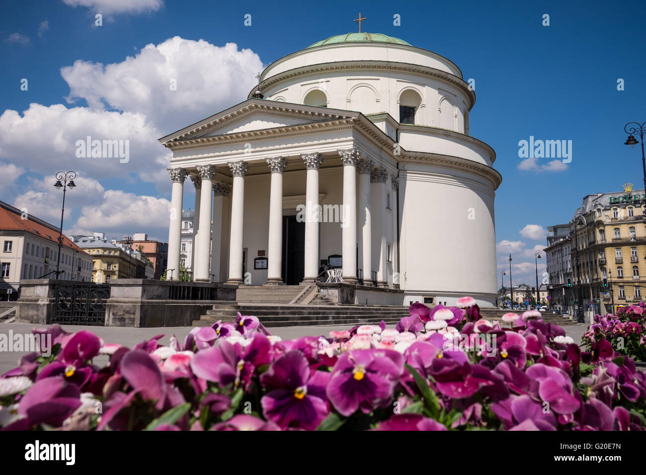 Una vista generale di Sant Alessandro la chiesa di Varsavia, Polonia. Foto Stock