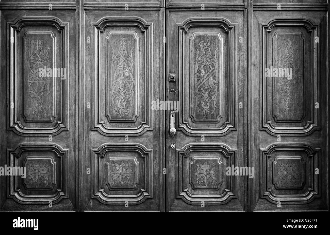 La massoneria originale porta in Italia - porta autentica, più di 200 anni Foto Stock